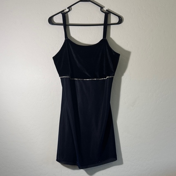 I.N. Studio Black Mini Dress with Silver Accent - Picture 1 of 4